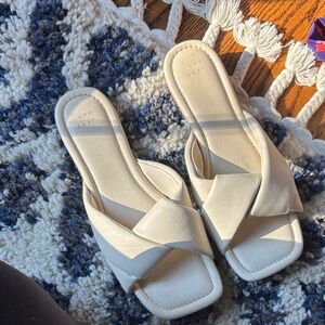 Nordstrom Cream Cross-Band Sandals